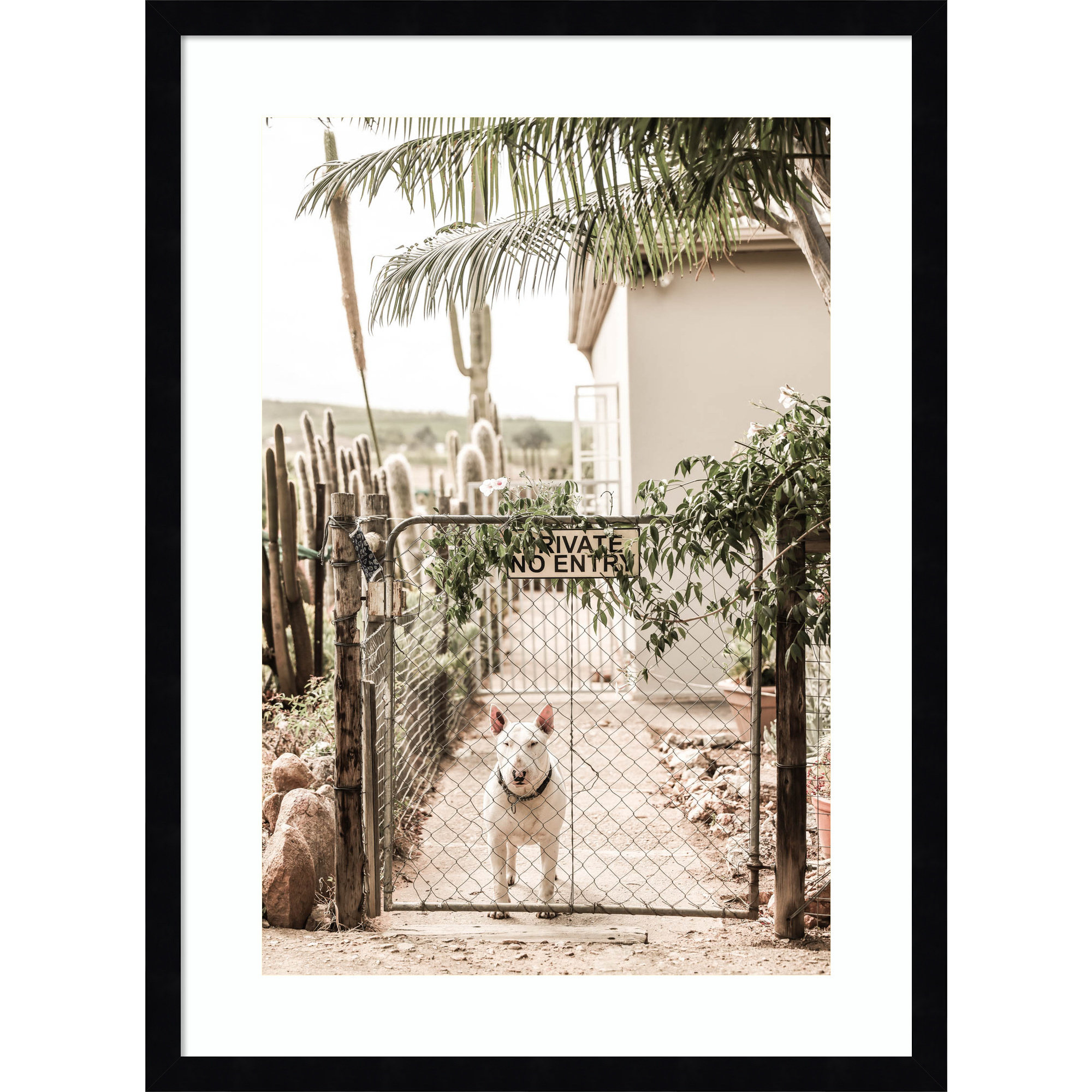 No Entry by Shot by Clint Wood Framed Wall Art Print, Black, 25" H x 19" W