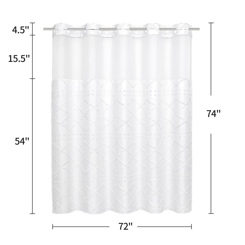 Rideau de douche Boho, Blanc