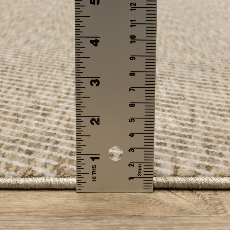Tapis beige / brun clair Ehlena, Tapis de couloir 2 pi 3 po x 7 pi 9 po