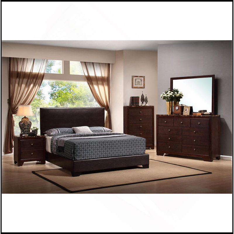 Dark Brown Full Panel Bed