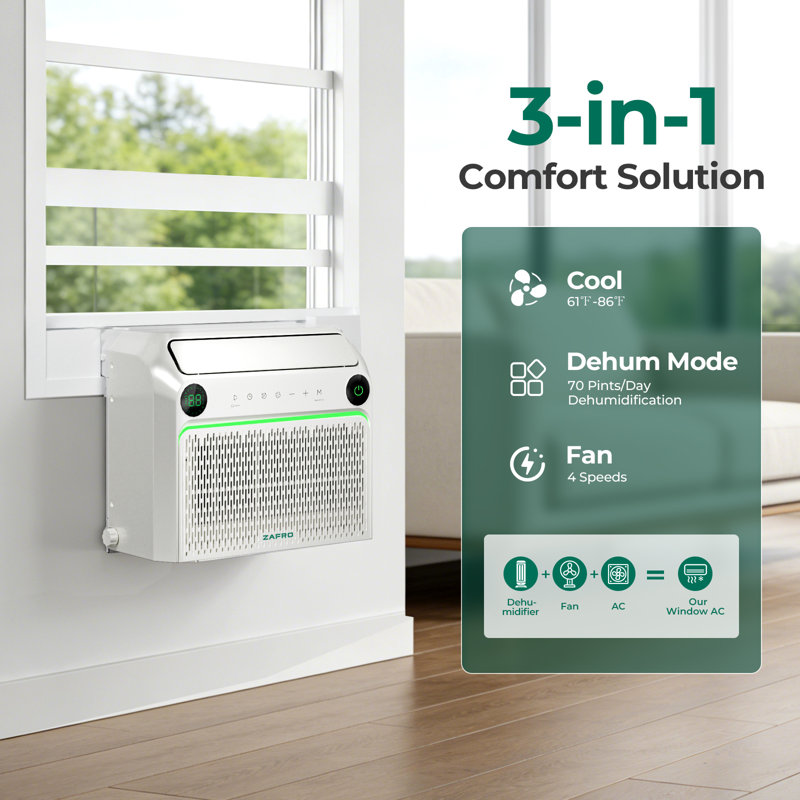 Inverseur de fenêtre en U 12 000 Btu, climatiseur silencieux 32Db, contrôle intelligent, 12 000 BTU