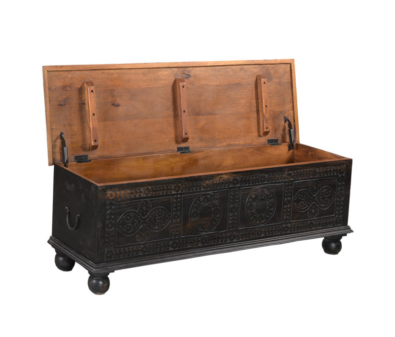  Table basse 54 po, 16" H x 54" W x 18" D, Black / Brown
