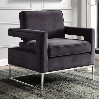 Fauteuil en velours l 33 po Binghamton
