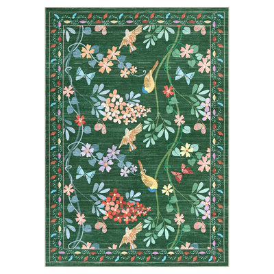 Area Rugs Machine Washable Area Rug for Living Room, , Vintage Distressed Accent Rug Non-Slip Non-Shedding Soft Carpet, Stain Resistant Low-Pile Foldable Print Floor Mat for Office Home Decor