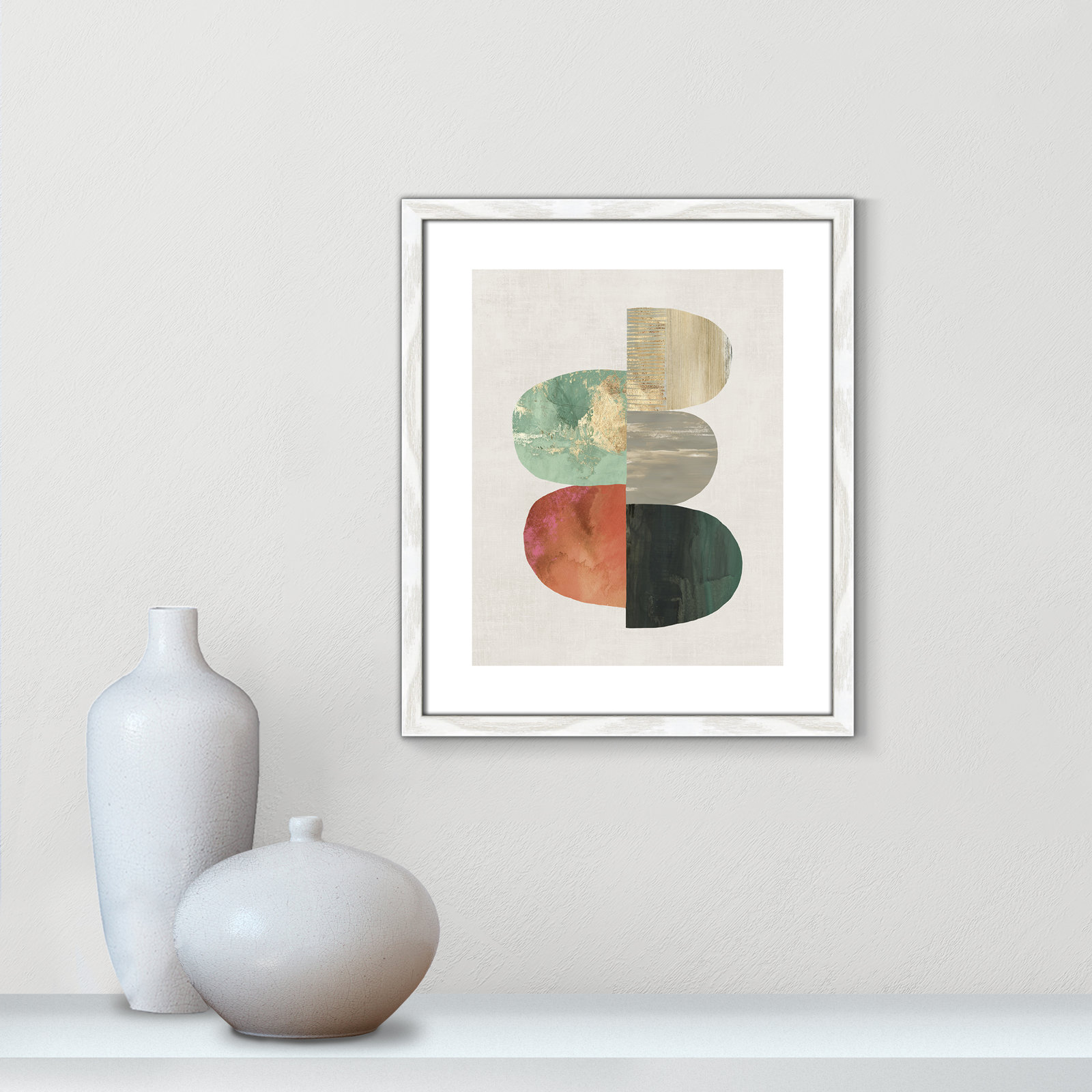Evolving Energy I - Painting Print, Picture Framed Paper, 19" H x 16" W, Silver
