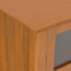Armoire de rangement bas de style transitionnel en bois massif avec portes vitrées et tablettes réglables Acadian-742372086-676016431