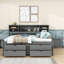 Lit de jour en bois Nagaji avec lit gigogne simple et tablettes-1773857194