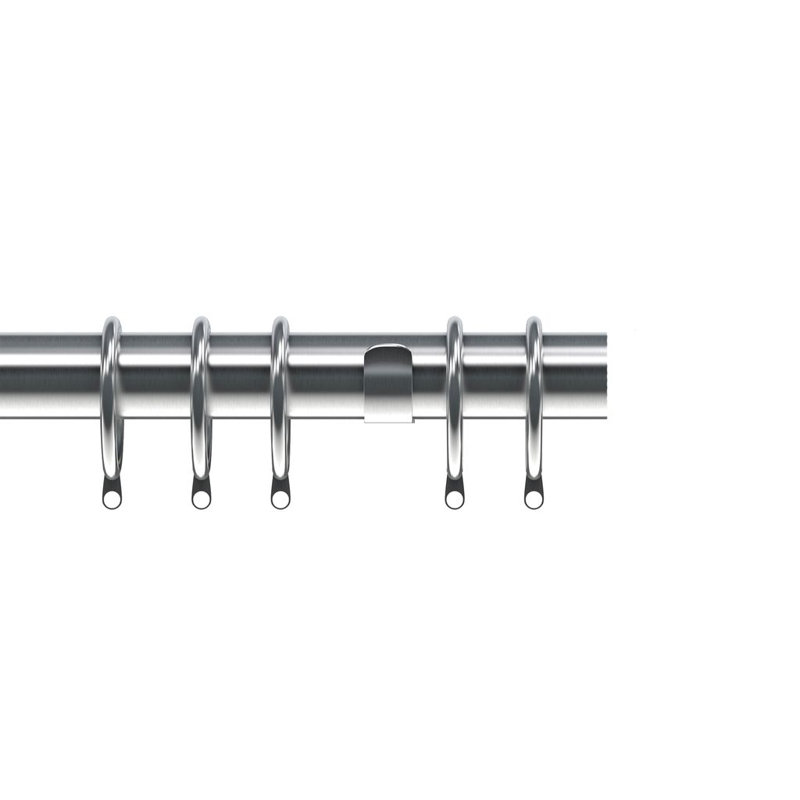 Raigyn 35mm Semi Complete Curtain Pole, 6.5cm H x 200cm W x 13.5cm D, Silver