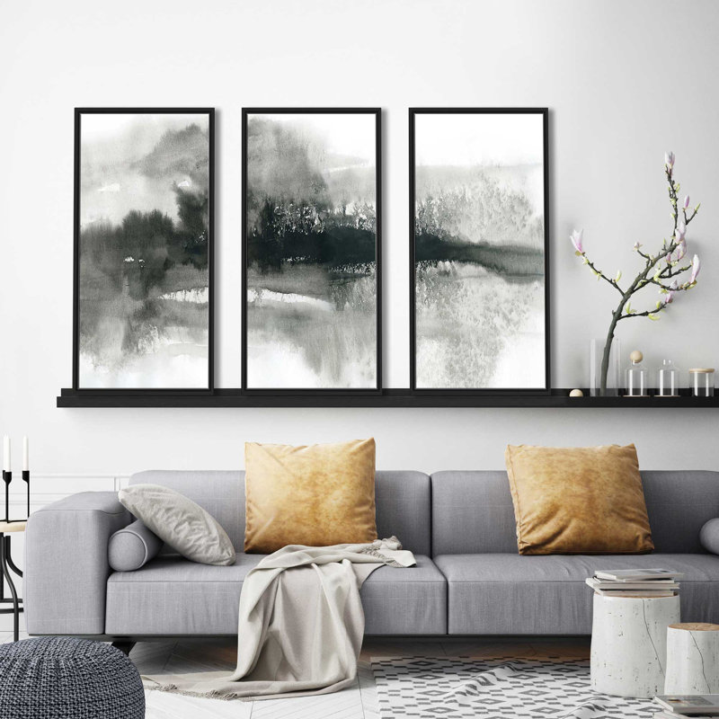"Cadre dramatique" par Carol Robinson, reproduction sur toile flottante 3 pièces, H 33,5 po x l 52,5 po x P 2 po