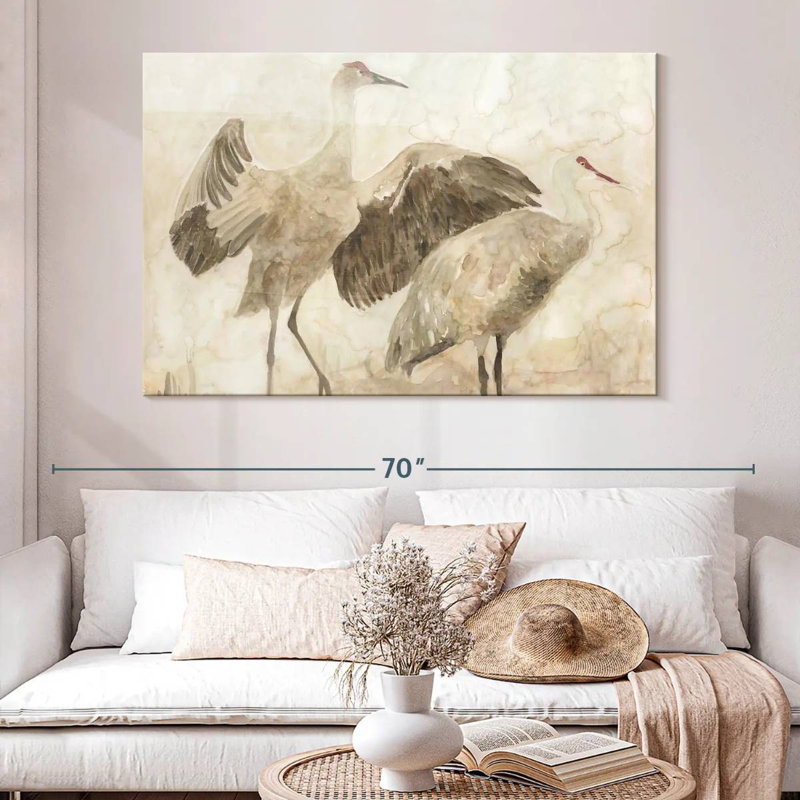 Brampt Two Sandhill Cranes, 34" H x 51" W