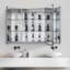 Armoire à pharmacie de 36 po x 26 po en aluminium avec tablettes réglables en verre imperméables et résistantes à la rouille
