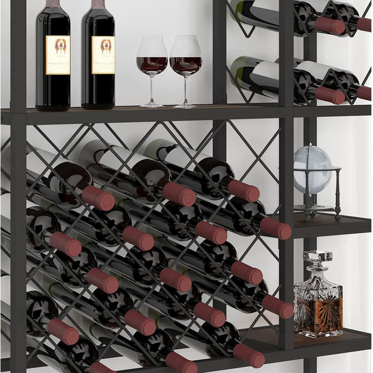 Rustic Farmhouse Wall Wine Rack With Glass Holder