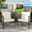 2 pièces chaises de patio en métal et osier avec coussins-1228119320