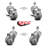 3.5 Inch SS Gray Polyurethane Swivel ½ Inch Threaded Stem Caster Set 2 Brakes