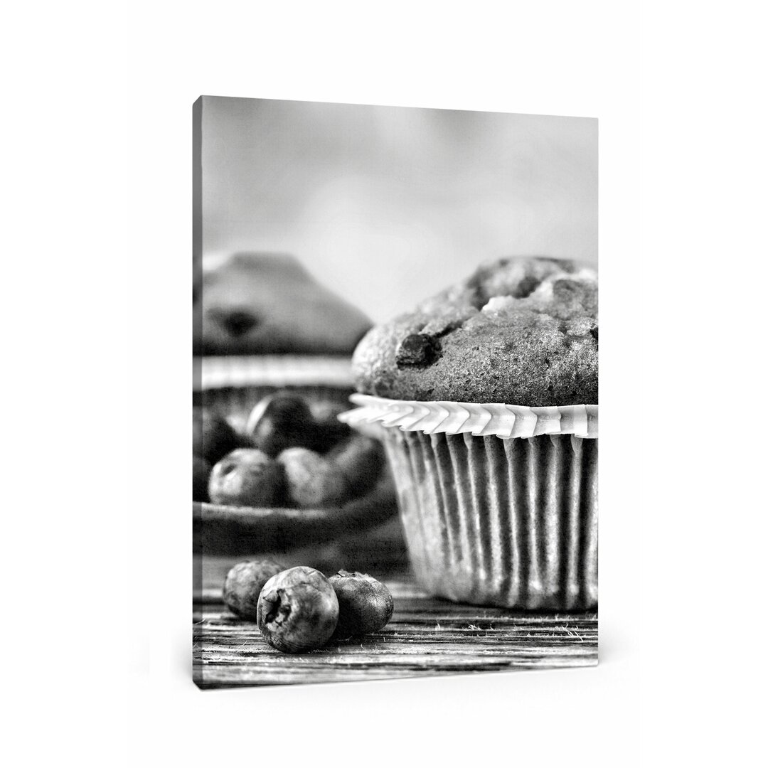 Leinwandbild Muffins Blaubeeren