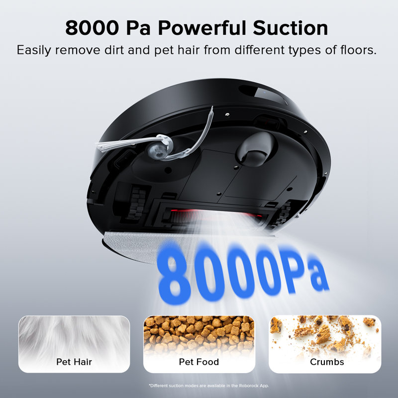 Roborock Q7 L5 Robot Vacuum And Mop, 8,000Pa Suction, Dual Anti-Tangle System, Lidar Navigation, Black