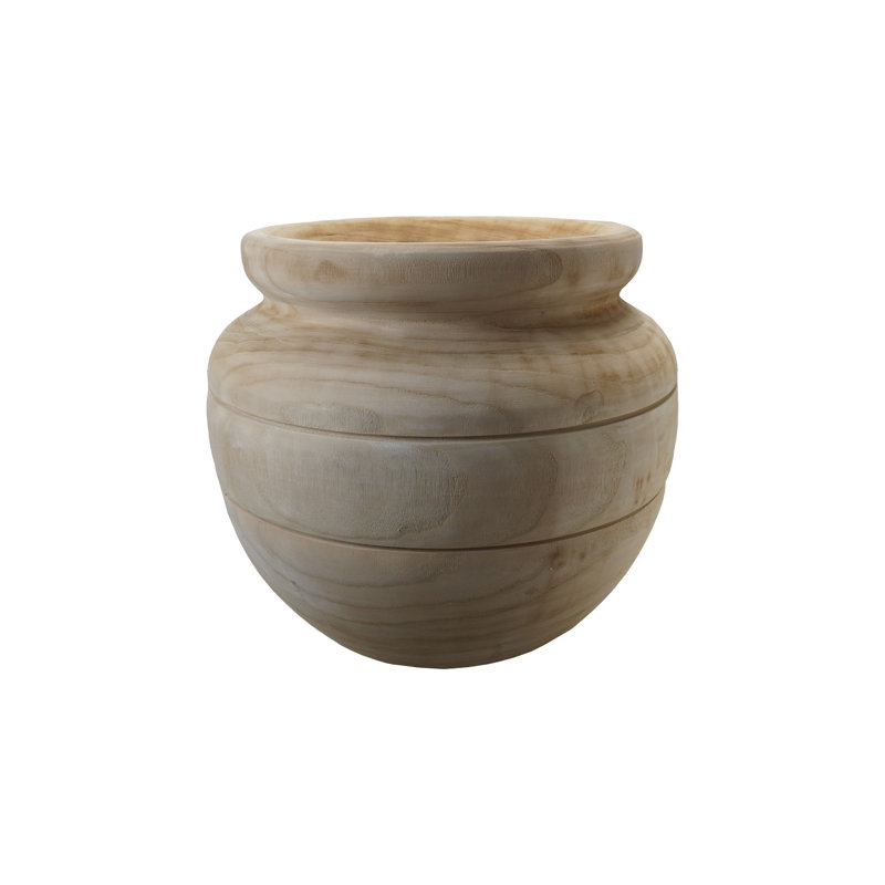Round Paulownia Wood Planter