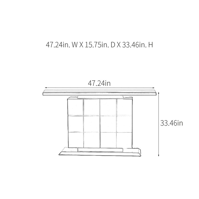 Console Modern Luxury, H 33,46 po x l 47,24 po x P 15,75 po