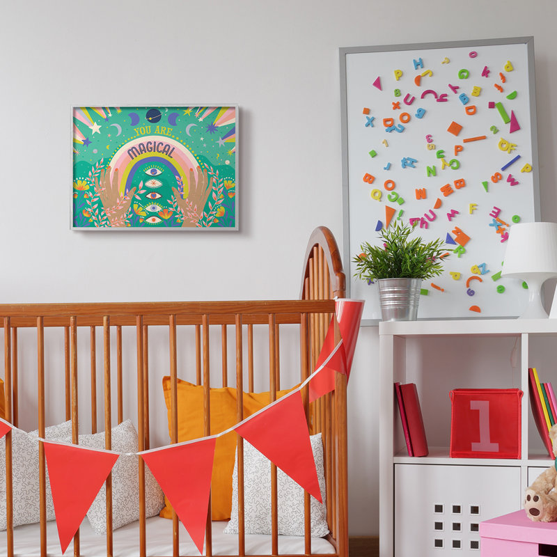 You Are Magical Expression Rainbow Under Constellations, Estampe numérique Farmhouse, H 16 po x l 20 po x P 1,5 po