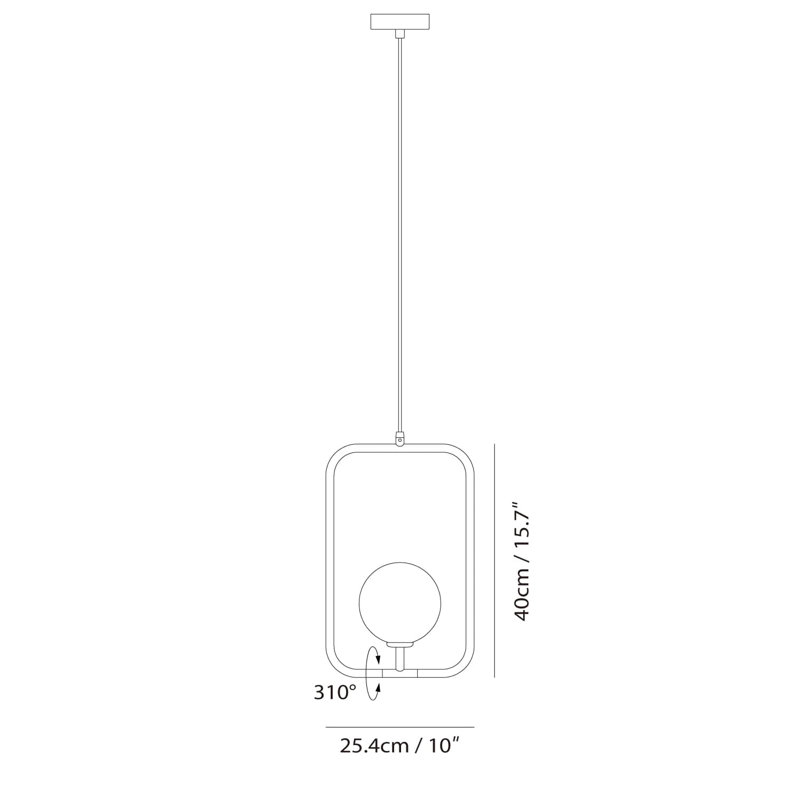 Aviva 1 - Light Pendant, 15.8" H x 9.7" W x 5.5" D, Black