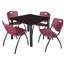 Plateau de table Kee Square, 4 chaises empilables-1077686511-1077686484-1077686485