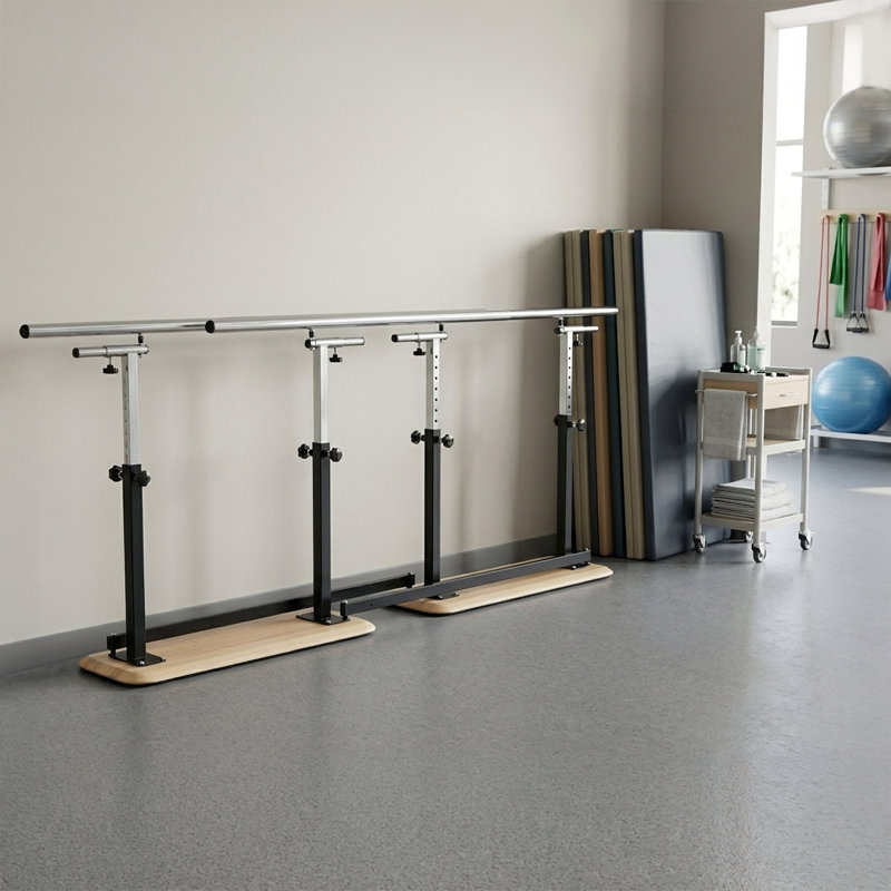 350 lb Capacité de 7 pi. Barres parallèles pliables en acier robuste à hauteur réglable