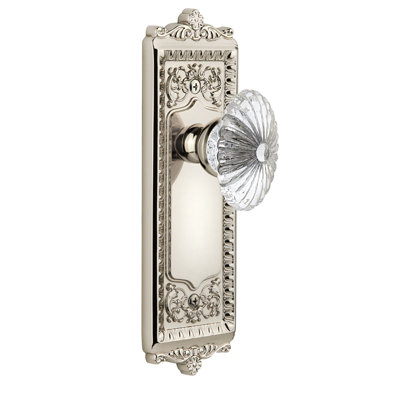 Grandeur Windsor Plate Passage with Burgundy Crystal Door Knob