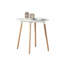 Farview 2 Person Dining set - a Round Plastic Dining Table with Wooden Legs and a Set of 2 Faux Leather Cushion Padded Dining Chairs for Dining Room - Modern Dining Table Set-1047713794