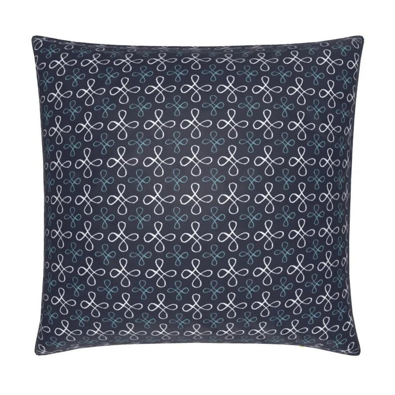 Palace Floor Small Repeat Luxury Throw Pillow, Navy, Square 22"