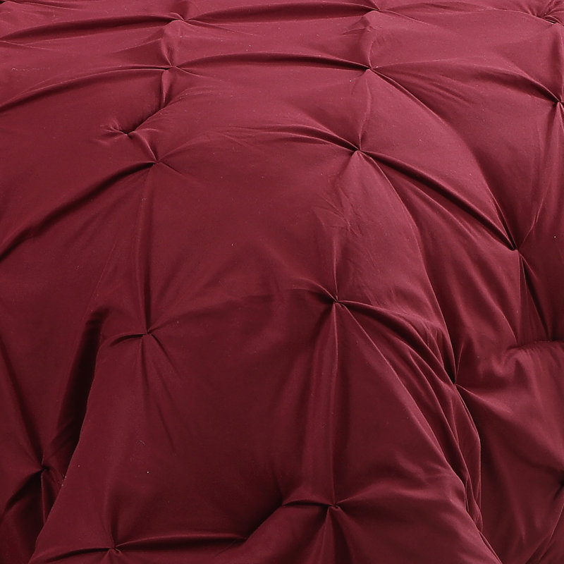 Ensemble d'édredon réversible Germain, Rouge bourgogne, Édredon de grande taille et 6 pièces supplément