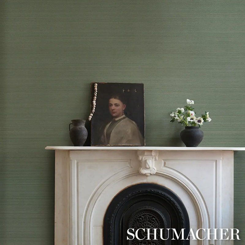 Schumacher x Patterson Flynn Musa Abaca Wallpaper, Light Green