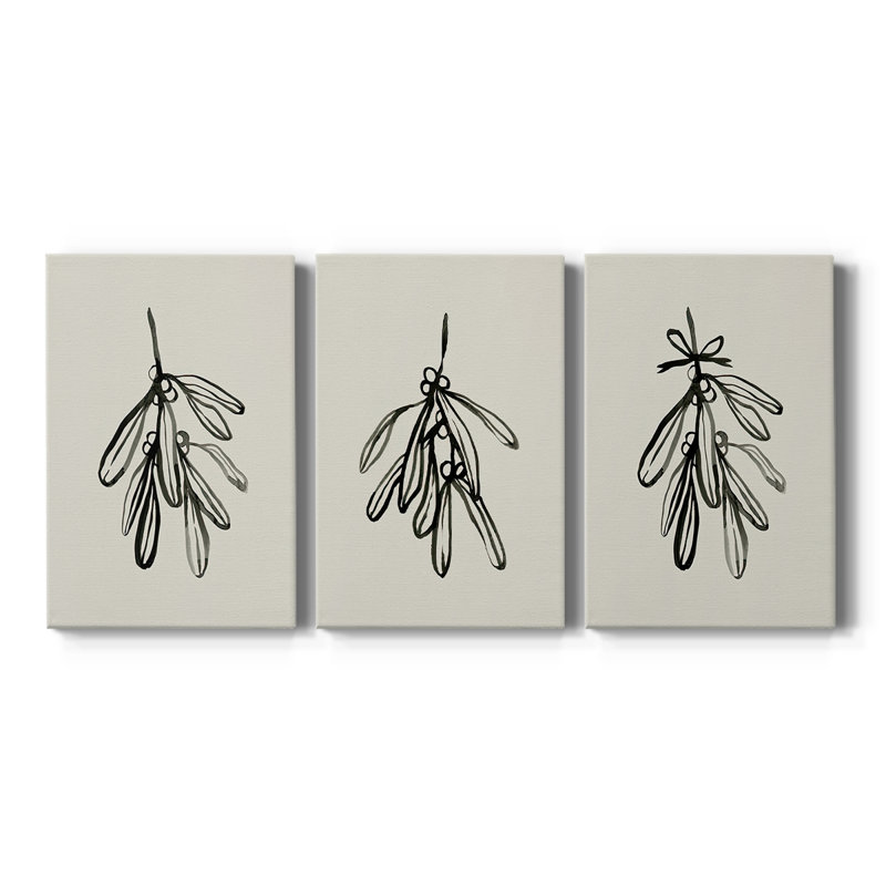 «Mistletoe S croquis I», toile tendue sur mesure - 3 pièces, H 27 po x l 54 po