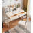 Solid Wood Desk with 2 Drawers and Built-in Bookshelf-328482759