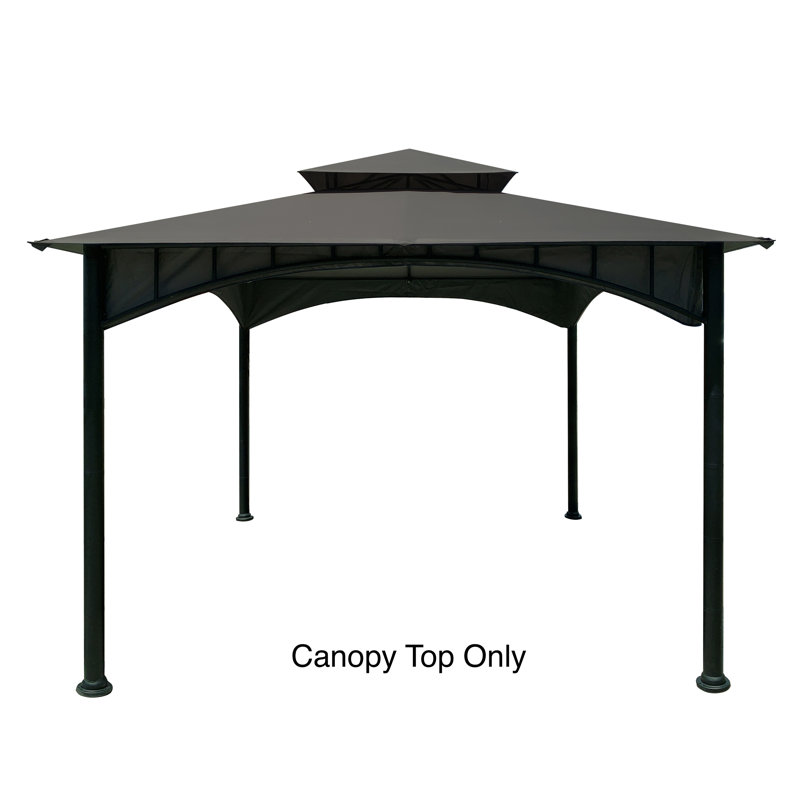 Gray 11 ft Replacement Canopy for Bamboo Steel Gazebo