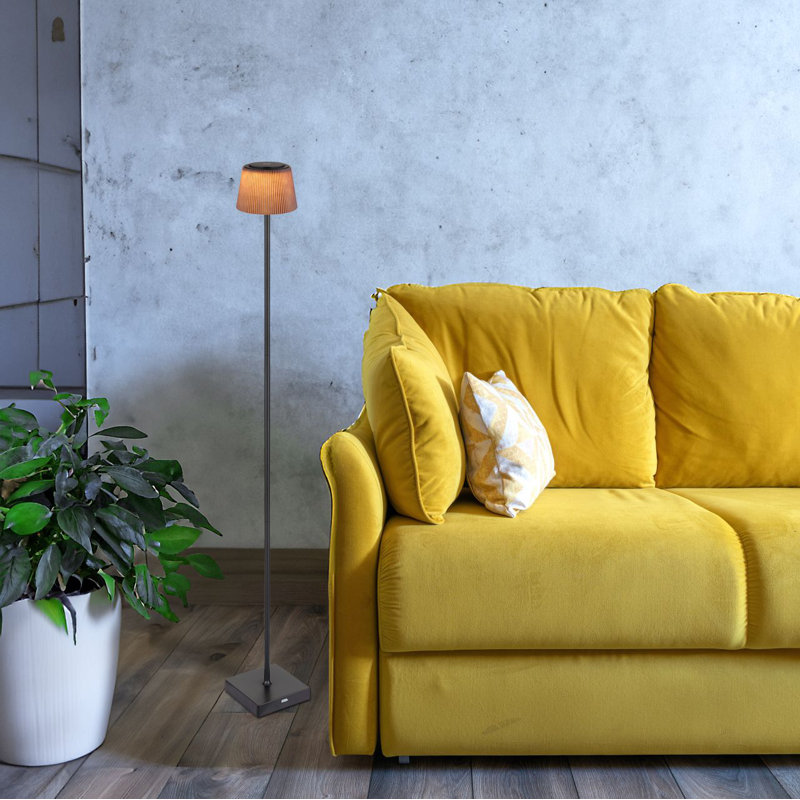 120cm LED Traditional Floor Lamp, Yellow, Black