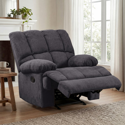 Oversized 44.5"W Upholstered Manual Rocking Recliner