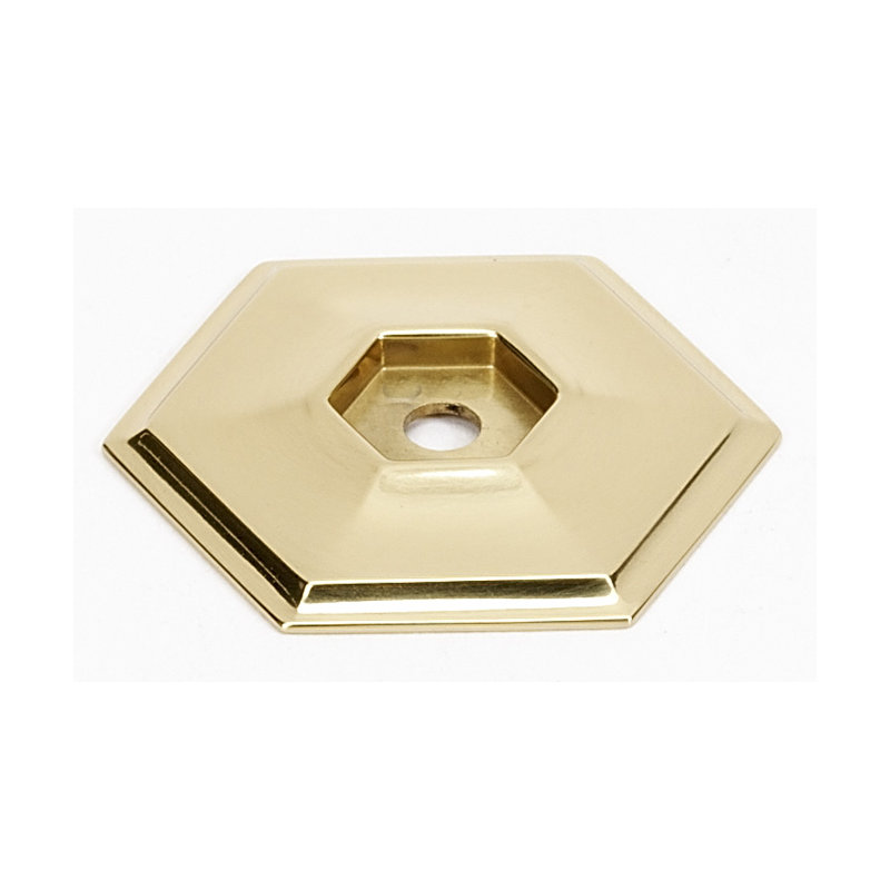Nicole Metal Knob Backplate, Polished Brass