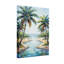 Plantes et fleurs, palmiers tropicaux, voie d'eau, scène de plage-825414889