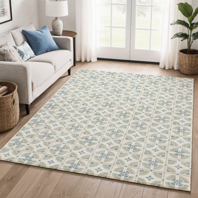 Tapis géométrique Premium lavable à la machine Villers