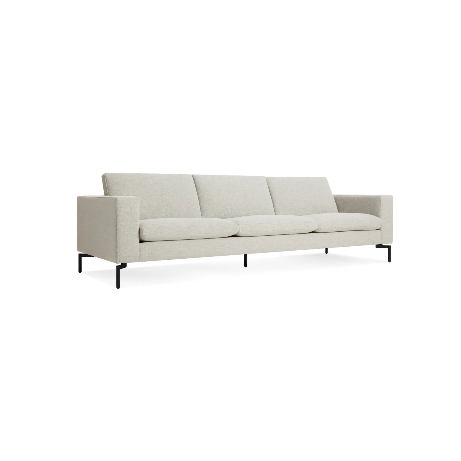 New Standard Upholstered Sofa, Black, 32" H x 104" W x 35" D, Maharam Mode in Clavicle Polyester Blend