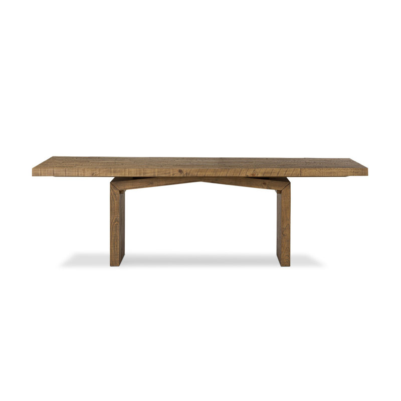 Matthes Solid Wood Dining Table, Aged Black Pine