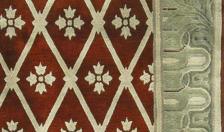 Hand-Knotted High-Quality Rust Area Rug