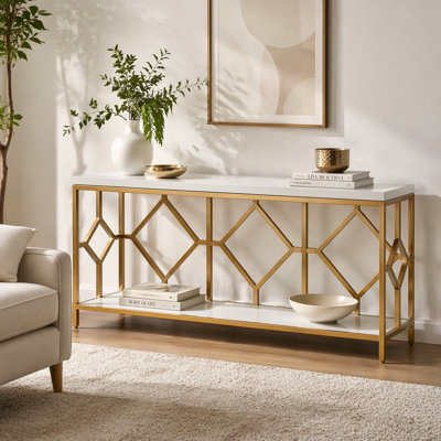 70.87 " W Marble Top Console Table