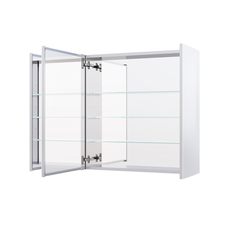 Armoire à pharmacie encastrée ou murale pour salle de bain avec tablettes réglables en verre, H 30 po x l 40 po x P 4,8 po