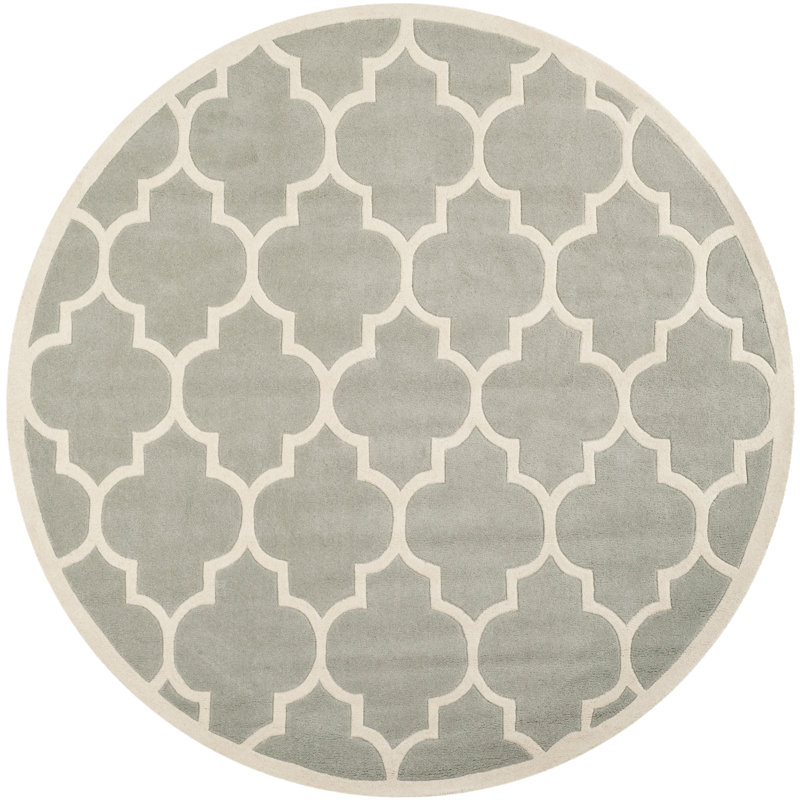 Tapis en laine touffeté à la main Carolene, Rond 5 pi