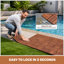 Dalles de terrasse emboîtables en bois d'acacia, motif à damier, pour revêtement de sol extérieur, imperméables et faciles à installer.