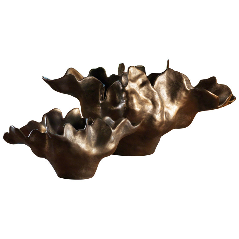 Meteor Decorative Bowl, Medium (10.5'' H x 22'' W x 12'' D), Bronze