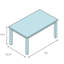 Table d'intérieur rectangulaire en métal avec plateau en bois rustique 30,25 po x 60 po Oxfordshire-114088530