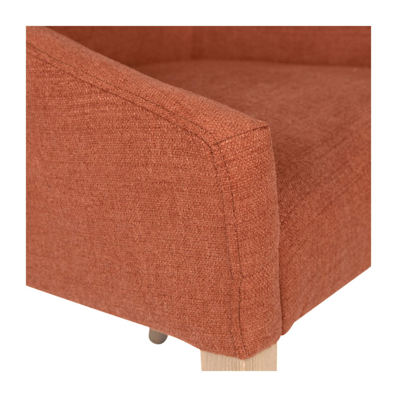 Elvie Linen Sloped Track Arm Dining Chair in Burnt Orange