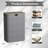 2-Section Laundry Hamper with Lid & Removable Bags, 160L Collapsible Clothes Basket with Bamboo Handles, for Bedroom, Bathroom, Dorm & Laundry Room-116096697